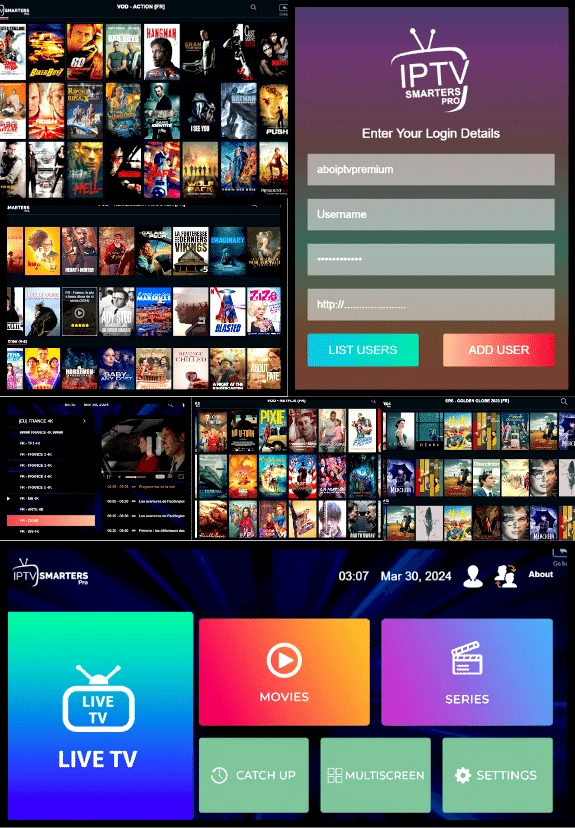 Interface IPTV Smarters Pro